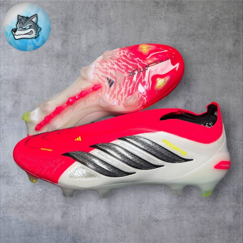adidas Predator Elite Laceless FG Soccer Cleats Lucid Red Men's Size 9.5 JS0407